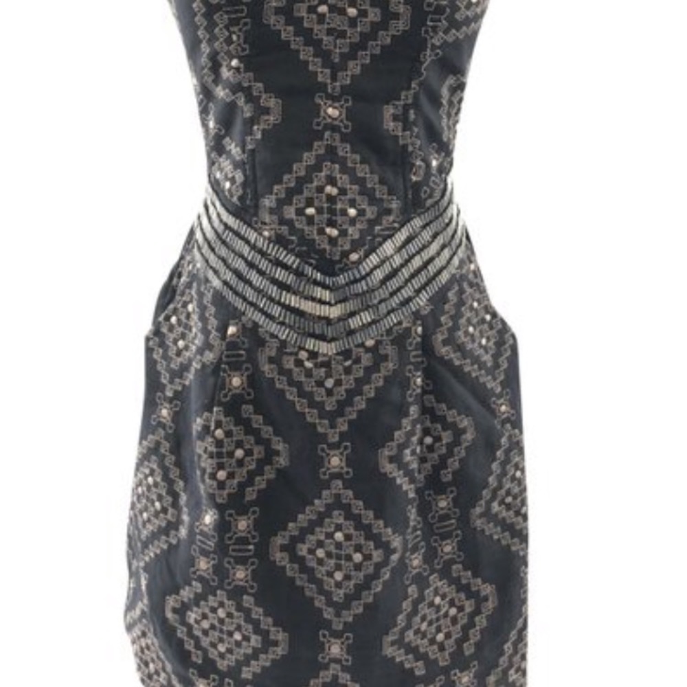 Parker Black Beaded Minidress Casual Dress